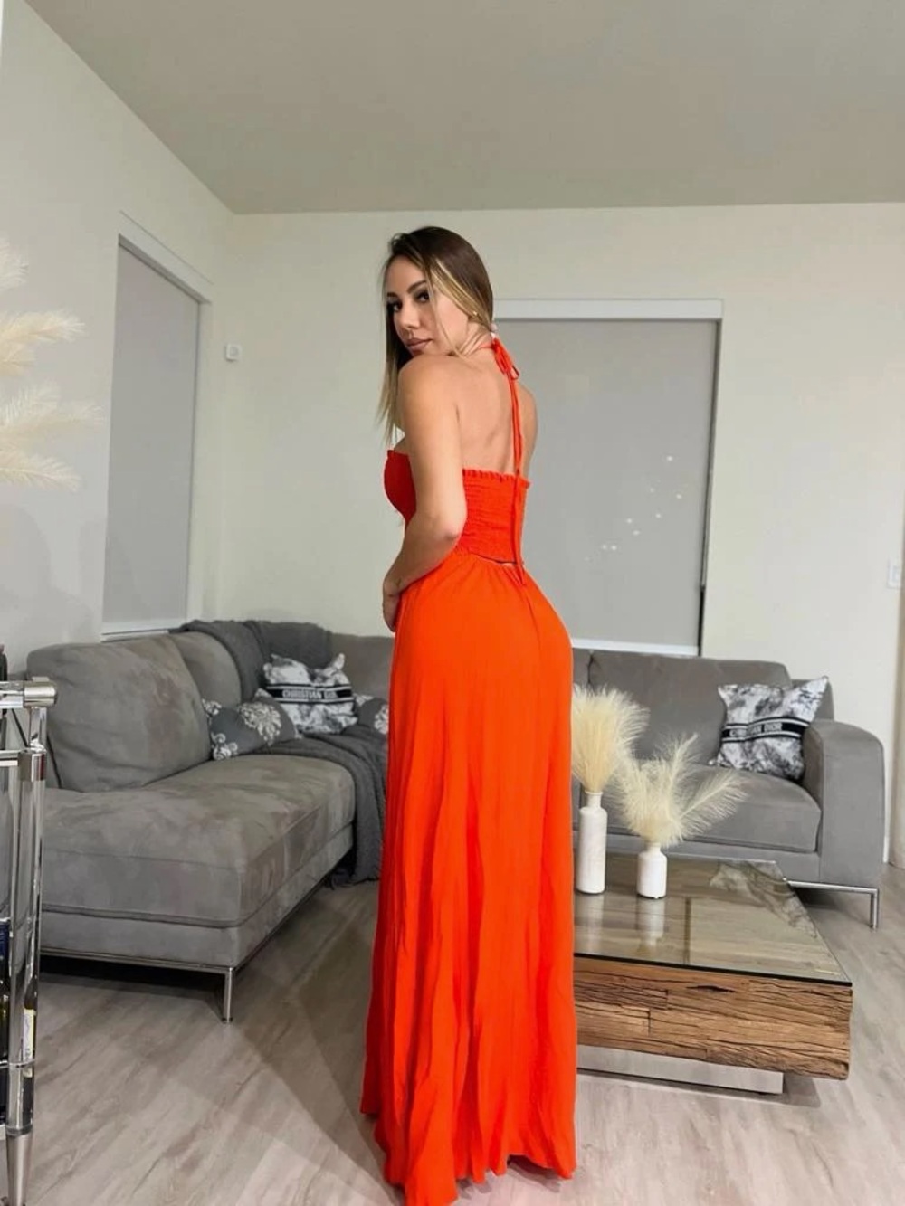 Red Halter Maxi Dress - Elegant Women’s Evening Gown
